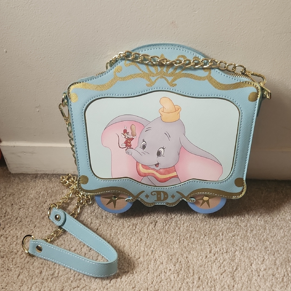Disney Dumbo Blue and Gold Bag with Chain